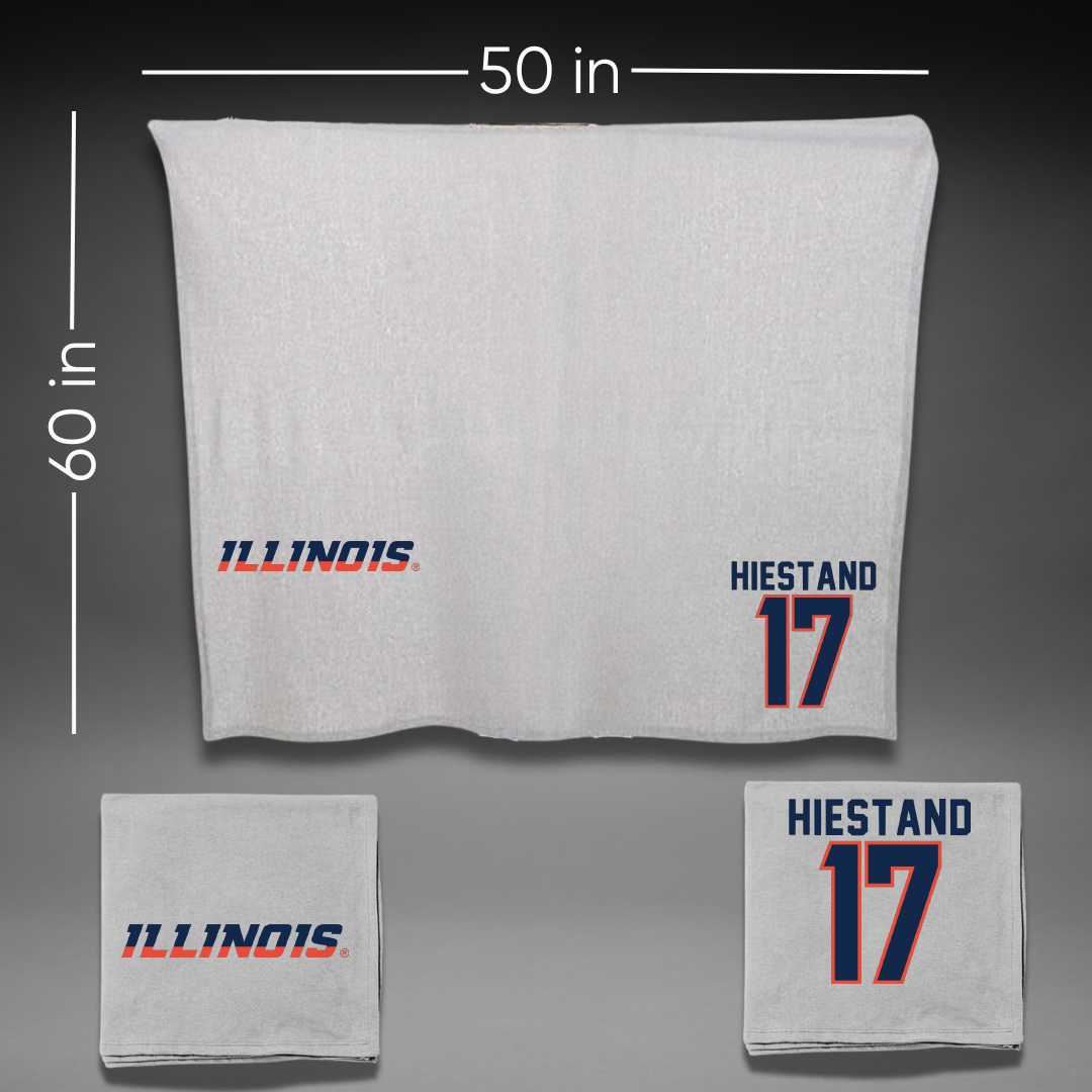 University of Illinois Soccer Gray Blanket - #17 Sarah Hiestand