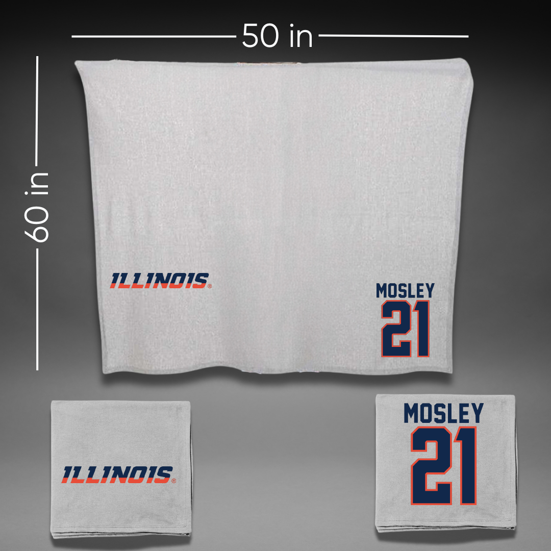 University of Illinois Softball Gray Blanket - #21 Delaney Mosley