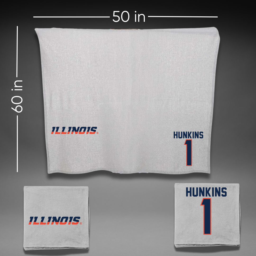 University of Illinois Softball Gray Blanket - #1 Reese Hunkins