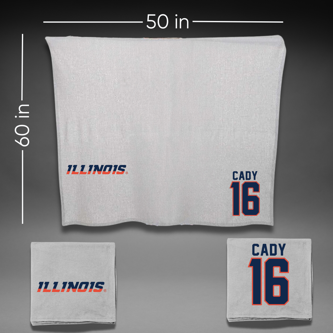 University of Illinois Softball Gray Blanket - #16 Ella Cady