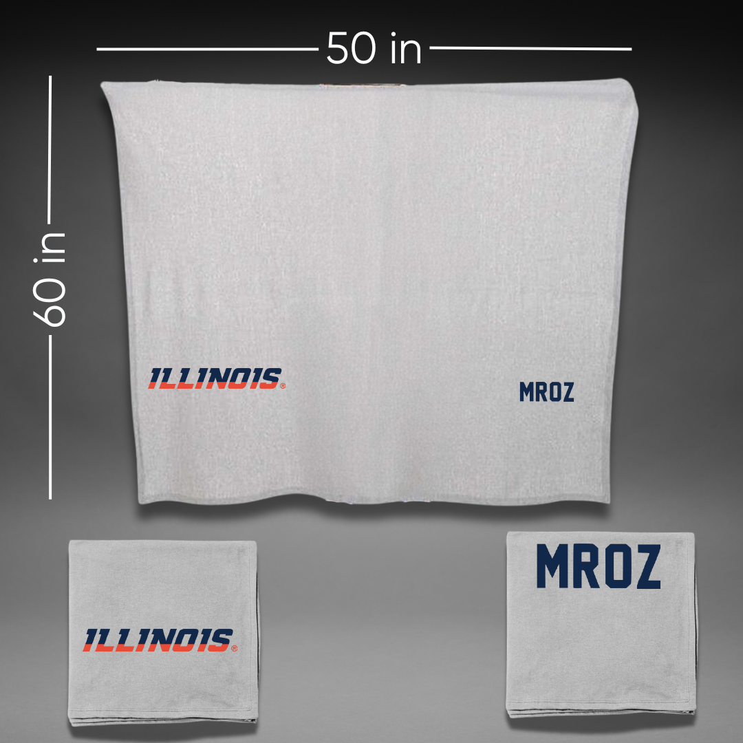 University of Illinois Tennis Gray Blanket - William Mroz