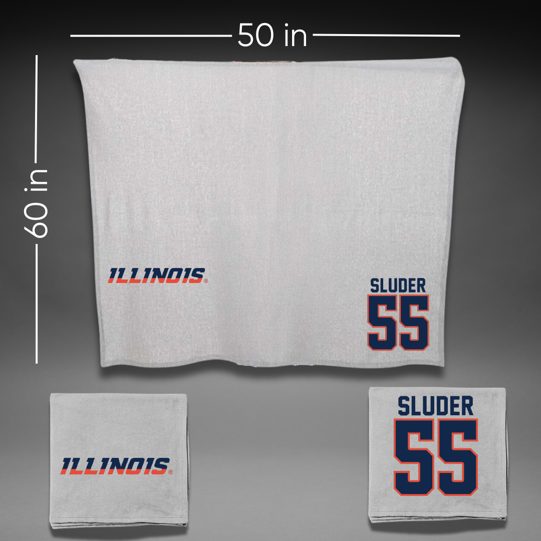 University of Illinois Softball Gray Blanket - #55 Mallory Sluder