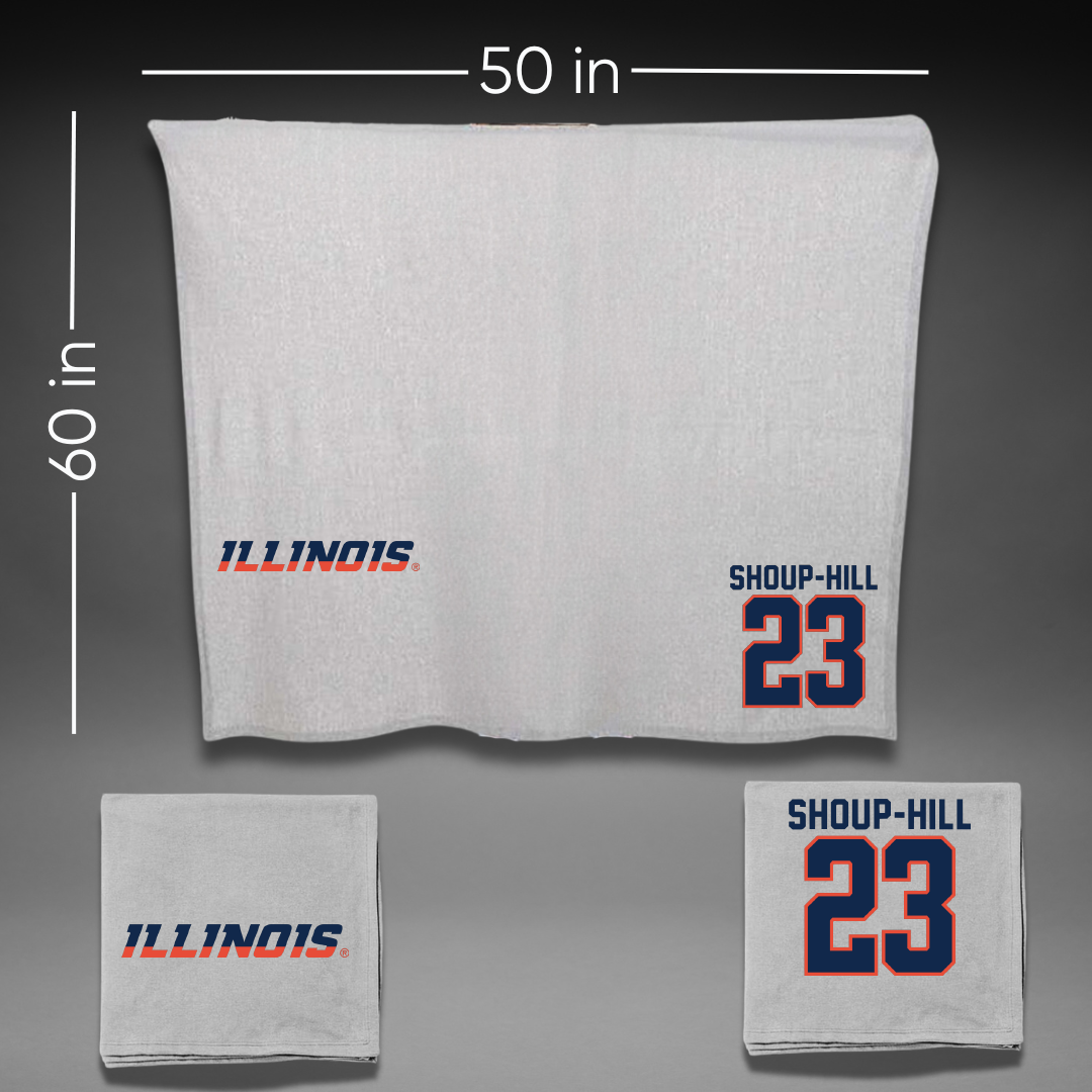 University of Illinois Basketball Gray Blanket - #23 Brynn Shoup-Hill