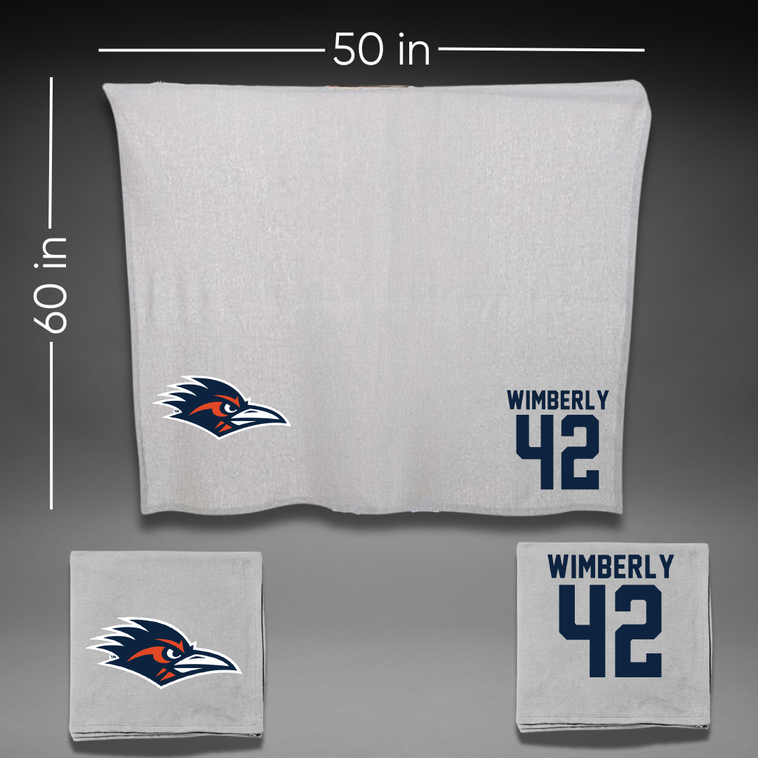 University of Texas at San Antonio Football Gray Blanket - #42 Daemian Wimberly