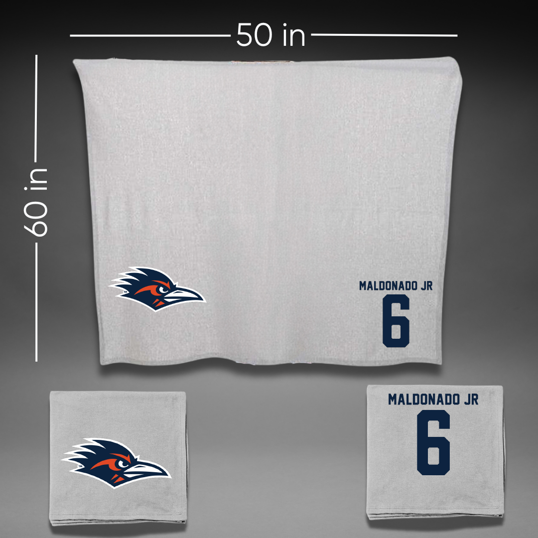 University of Texas at San Antonio Baseball Gray Blanket - #6 John Maldonado Jr