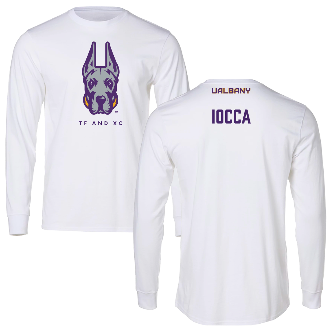 University at Albany TF and XC White Long Sleeve  - Katie Iocca