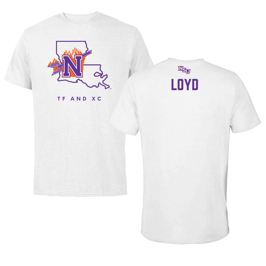 Northwestern State University TF and XC White Tee  - Galen Loyd