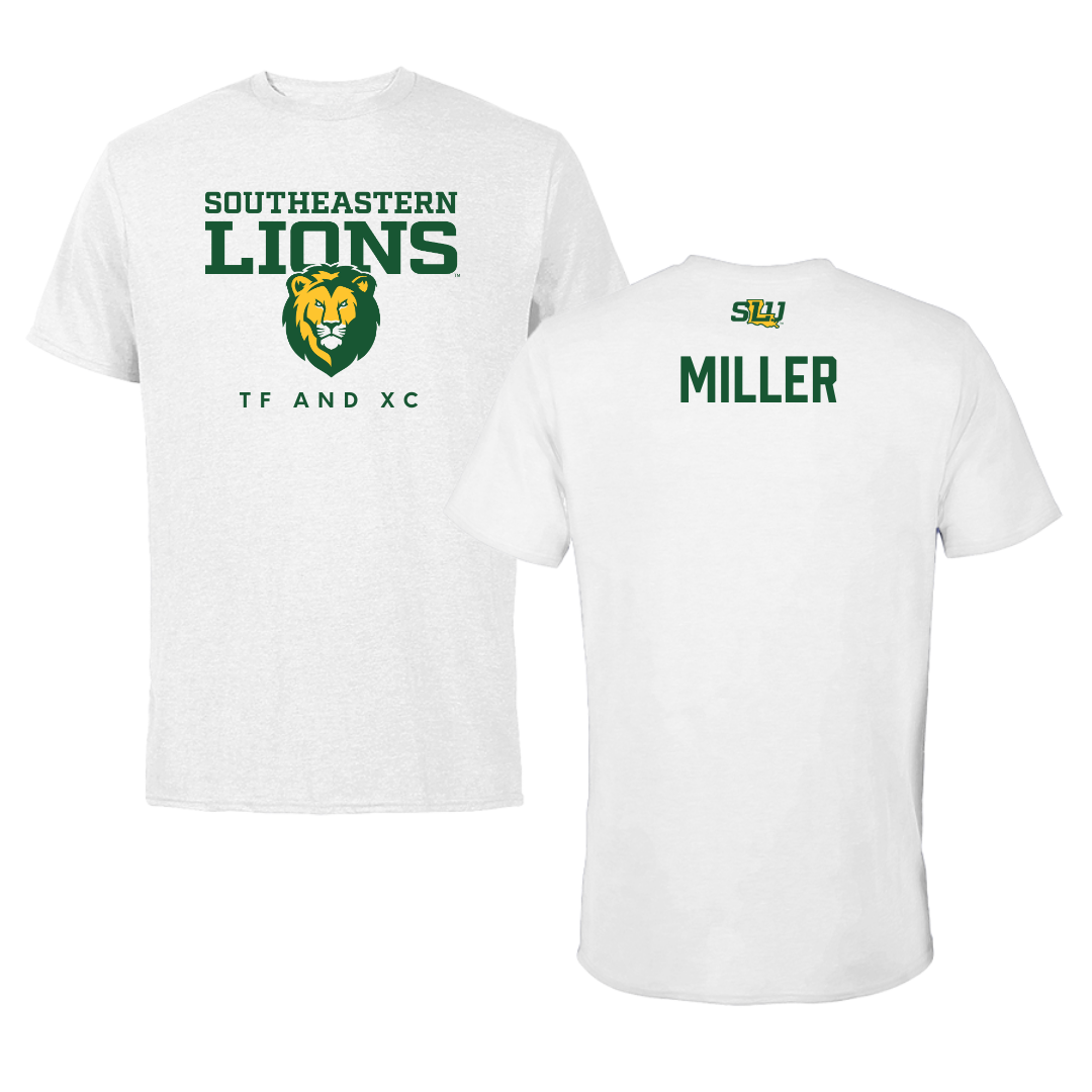 Southeastern Louisiana University TF and XC White Tee  - Micah Miller