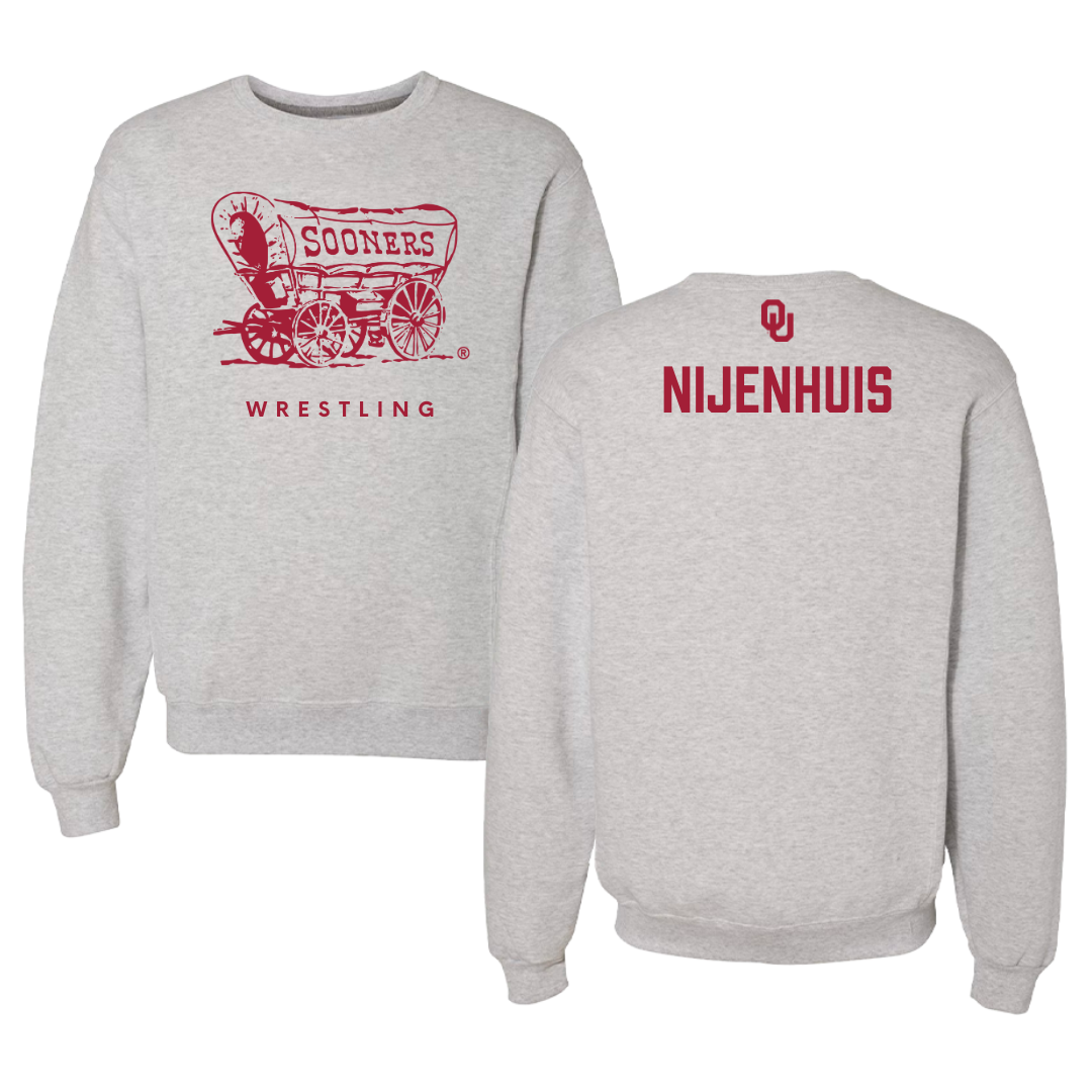 University of Oklahoma Wrestling Gray Crewneck  - Gerrit Nijenhuis