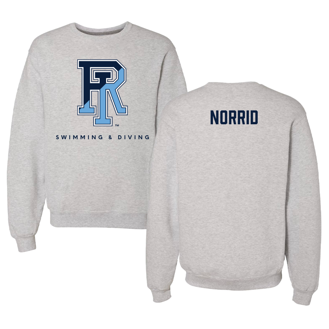 University of Rhode Island Swimming & Diving Gray Crewneck  - Logan Norrid