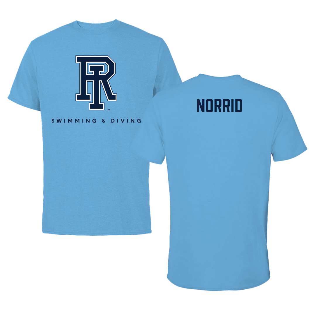University of Rhode Island Swimming & Diving Carolina Blue Tee  - Logan Norrid