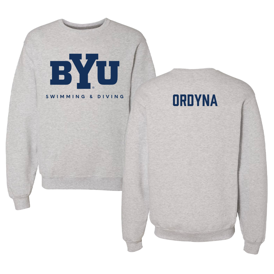 Brigham Young University Swimming & Diving Gray Crewneck  - Aubryn Ordyna