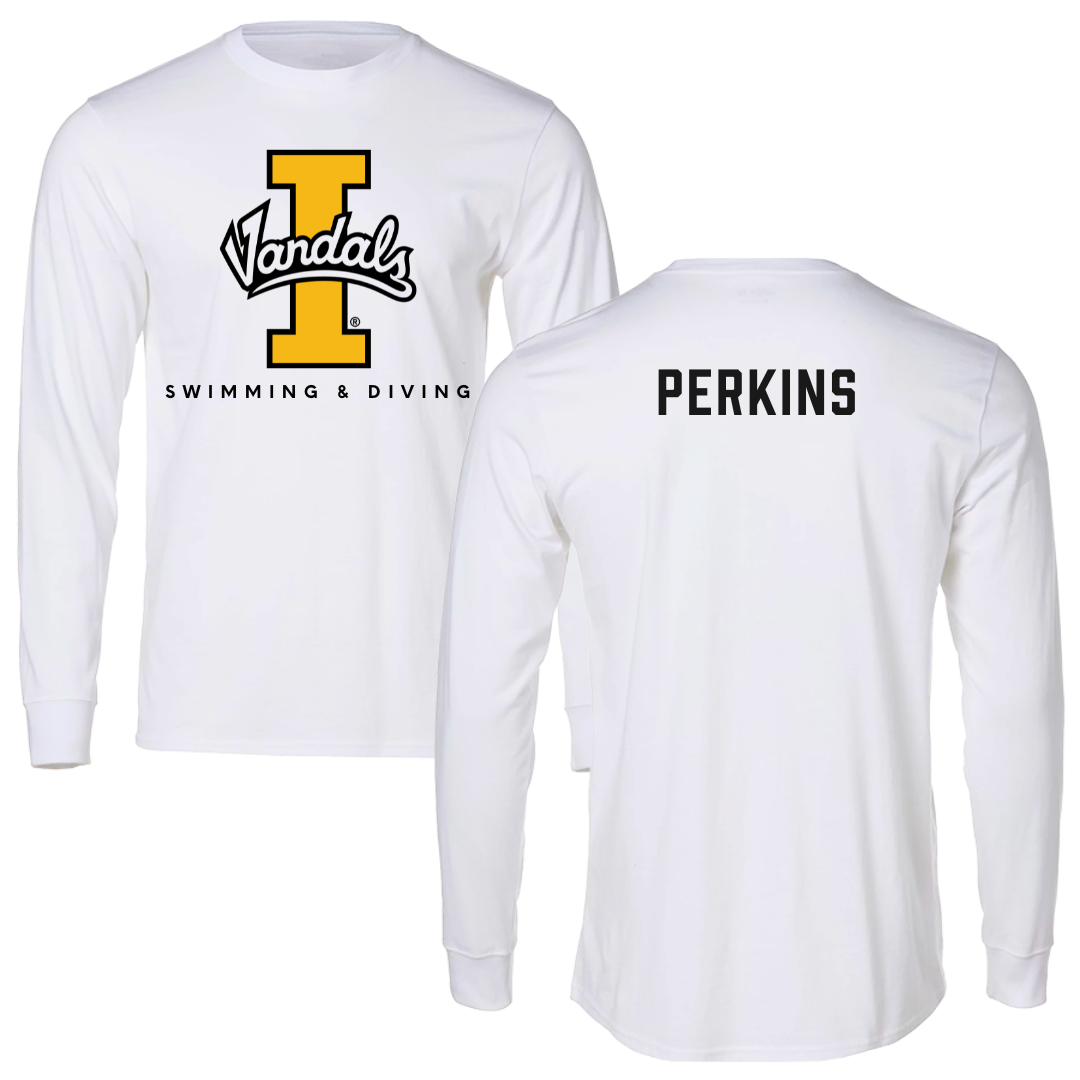 University of Idaho Swimming & Diving White Vandals Long Sleeve - Amelia Perkins