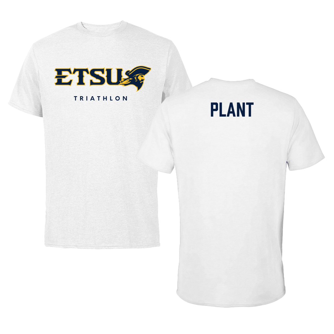 East Tennessee State University Triathlon White Tee  - Sarah Plant