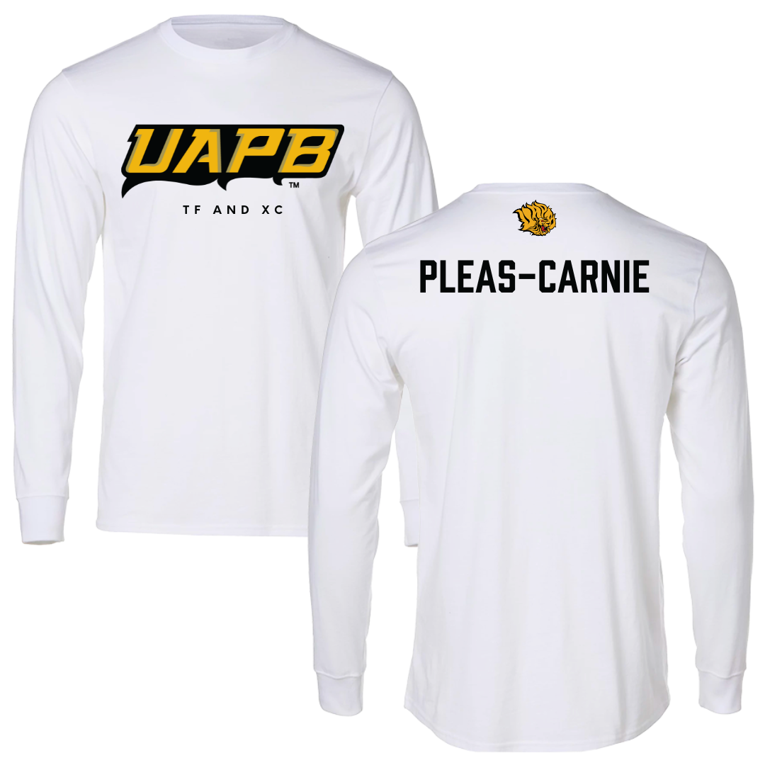 University of Arkansas-Pine Bluff TF and XC White Long Sleeve  - Akili Pleas-Carnie