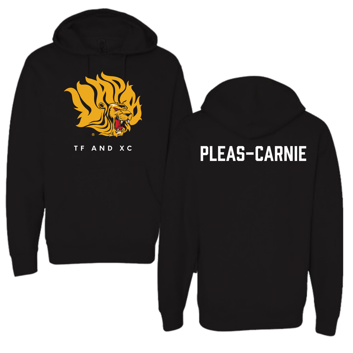 Sudadera con capucha negra TF y XC de la Universidad de Arkansas-Pine Bluff - Akili Pleas-Carnie