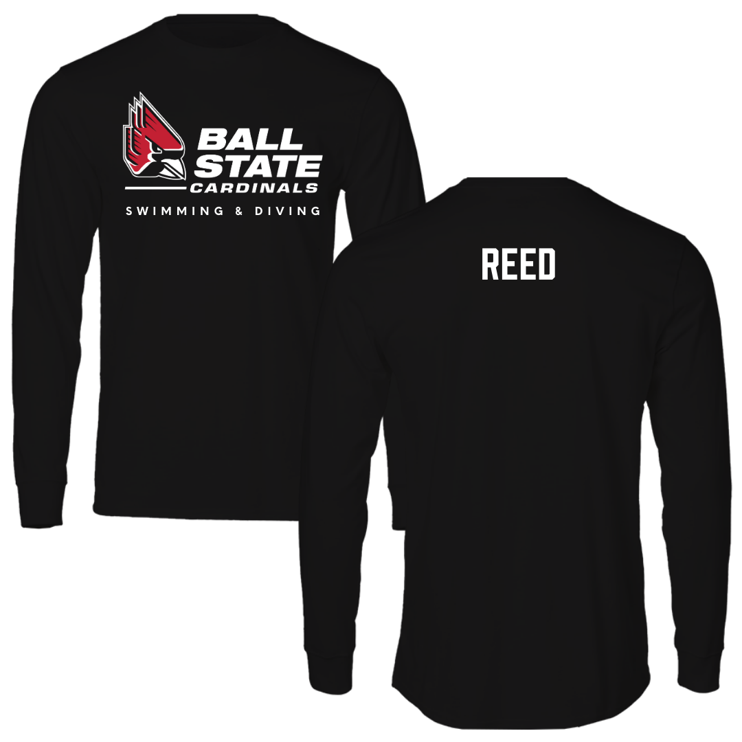 Ball State University Swimming & Diving Black Long Sleeve  - Kenny Reed