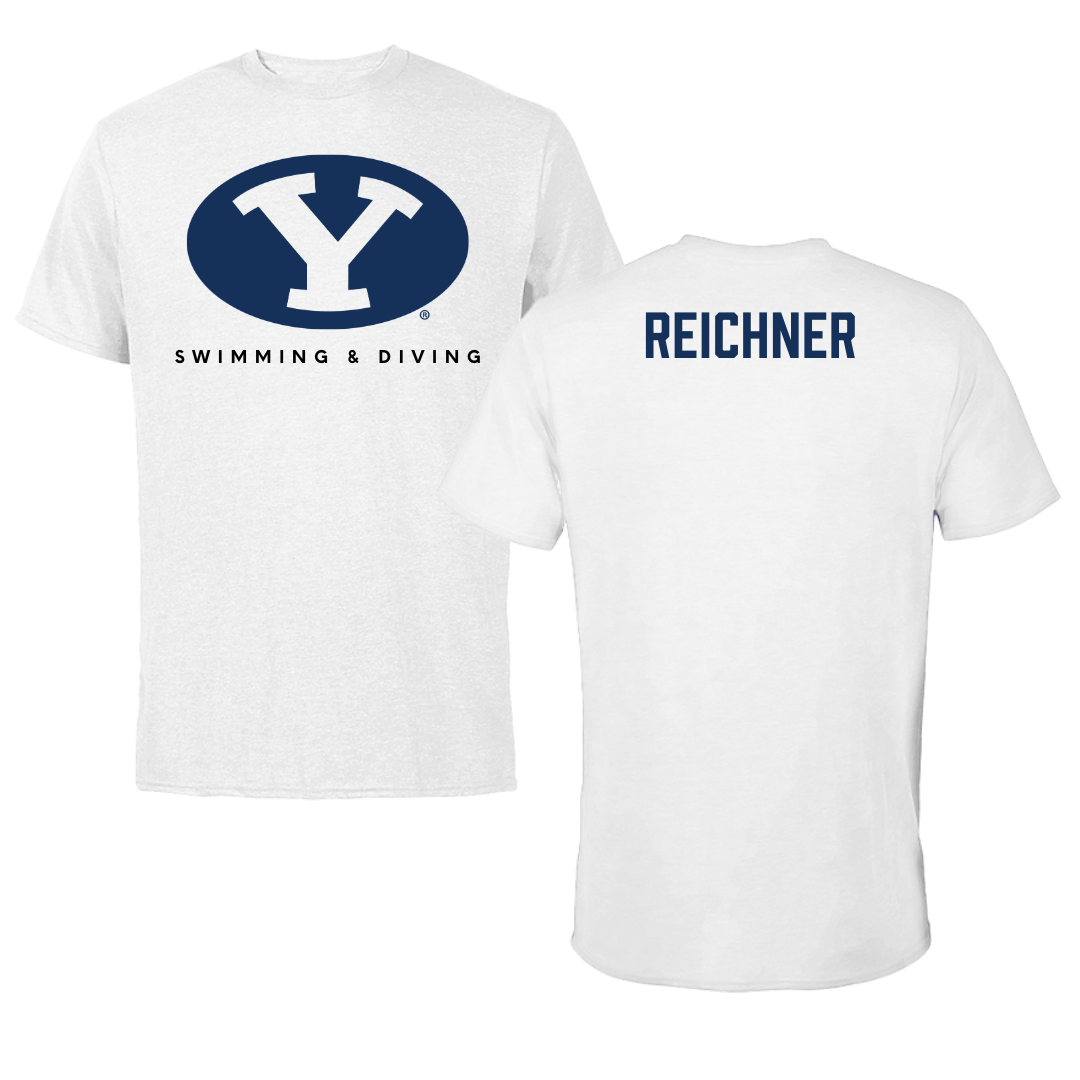Brigham Young University Swimming & Diving White Tee  - Annie Reichner