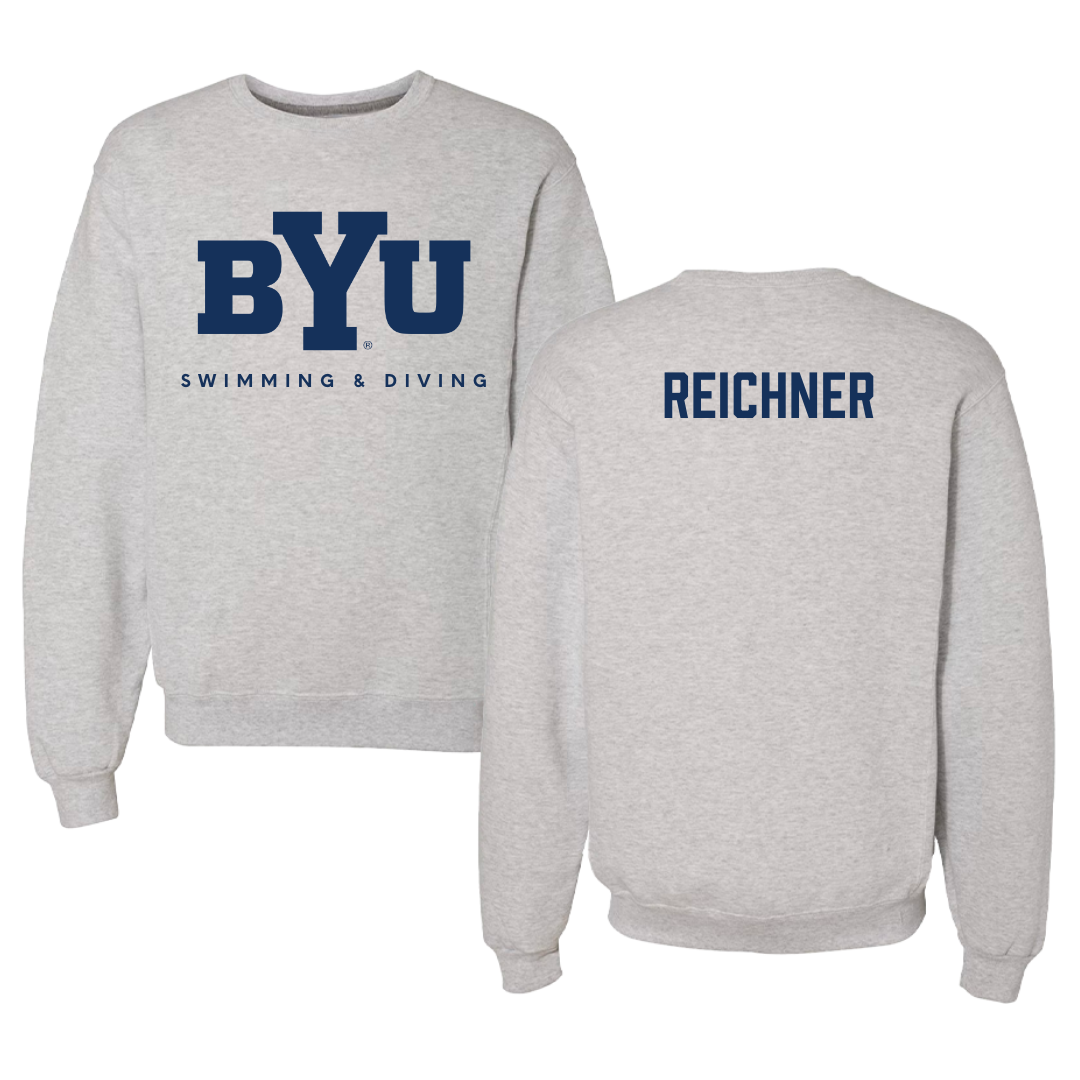 Brigham Young University Swimming & Diving Gray Crewneck  - Annie Reichner