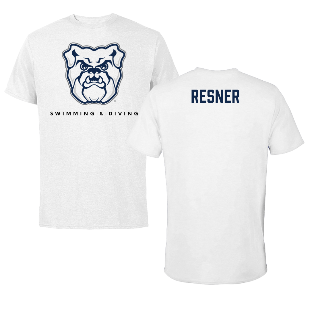 Butler University Swimming & Diving White Tee  - Sophie Resner