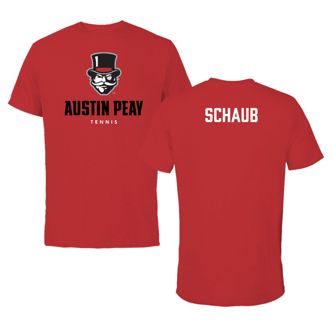 Austin Peay State University Tennis Red Mascot Tee - Aeneas Schaub