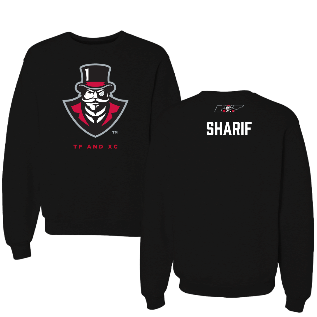 Austin Peay State University TF and XC Black Mascot Crewneck - Amani Sharif