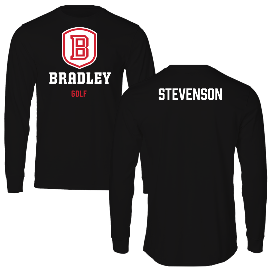Bradley University Golf Black Block Long Sleeve - Carter Stevenson