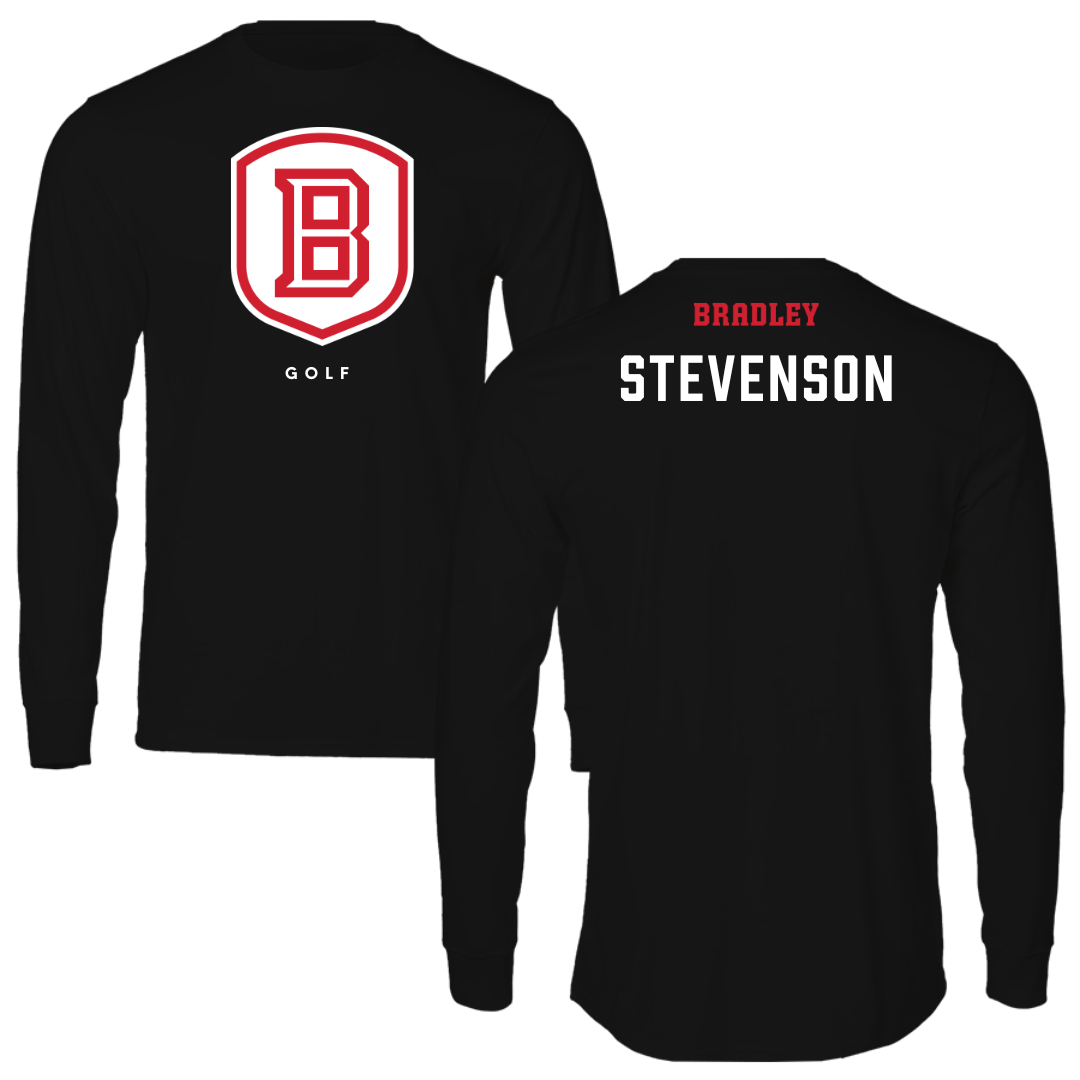 Bradley University Golf Black Shield Long Sleeve - Carter Stevenson
