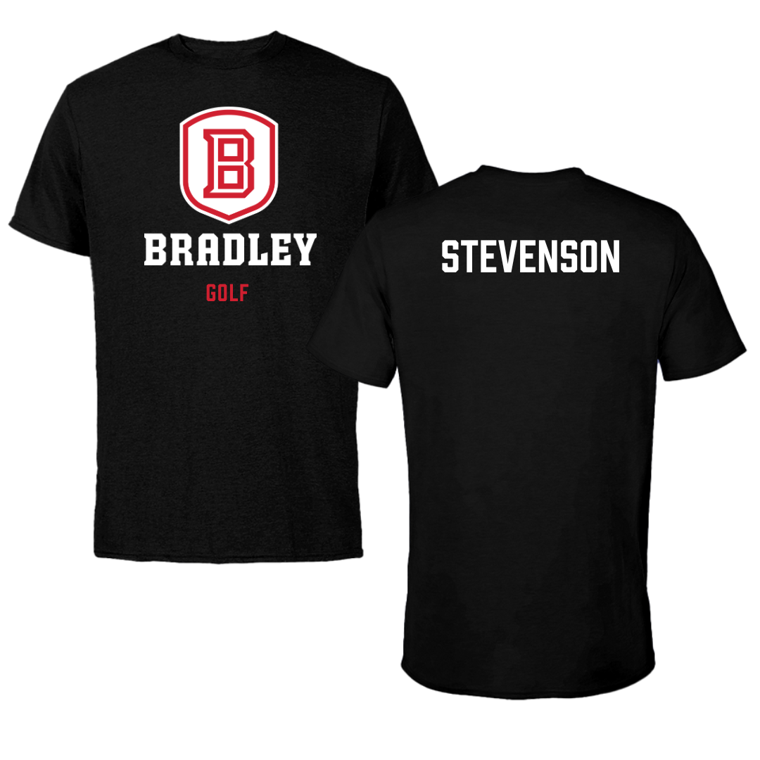 Bradley University Golf Black Block Tee - Carter Stevenson