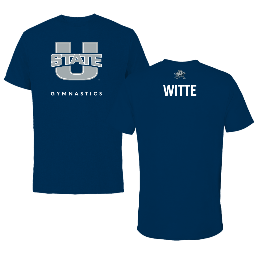 Utah State University Gymnastics Navy Tee  - Mya Witte