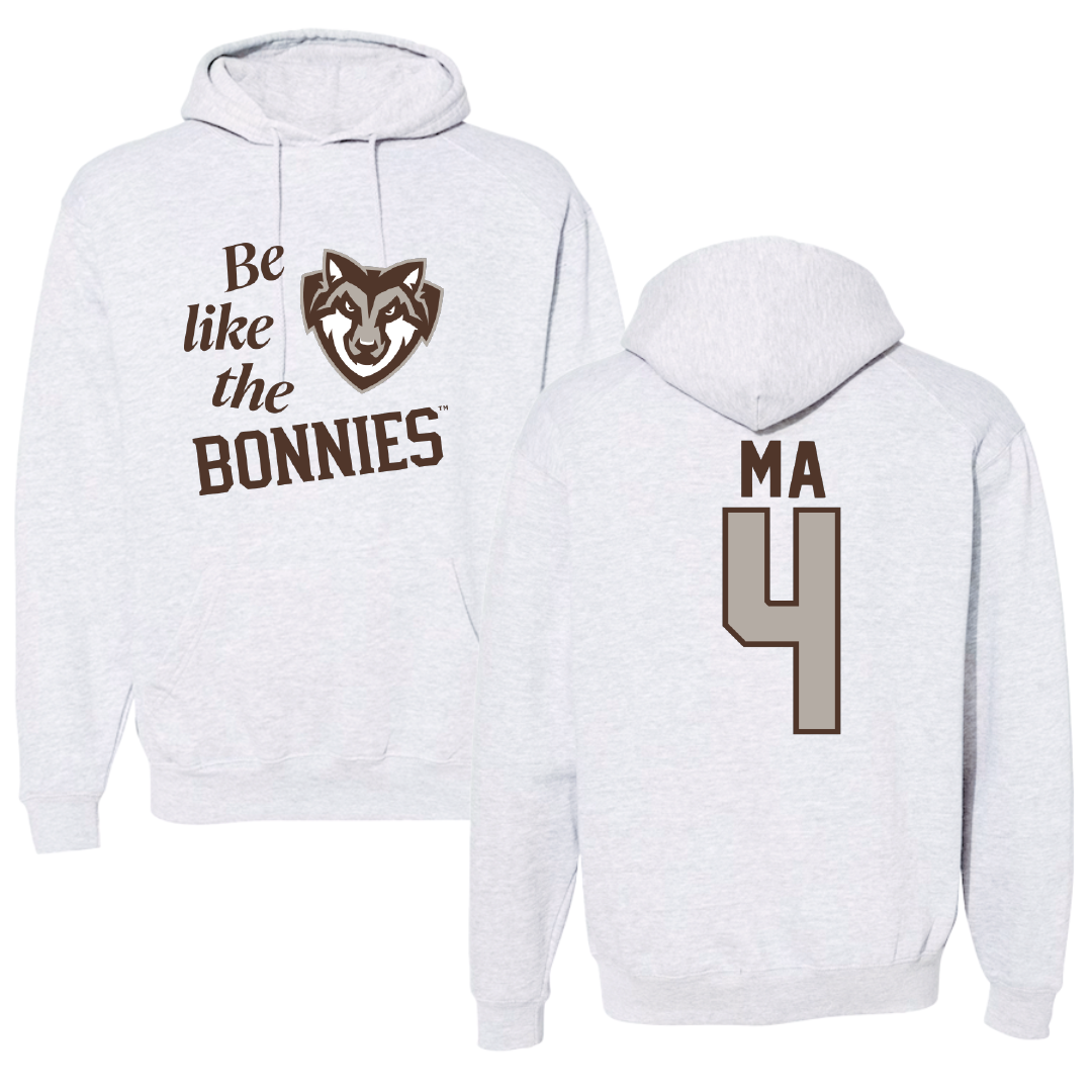 St. Bonaventure University Soccer Light Gray Be Like Us Hoodie - #4 Lilly Ma