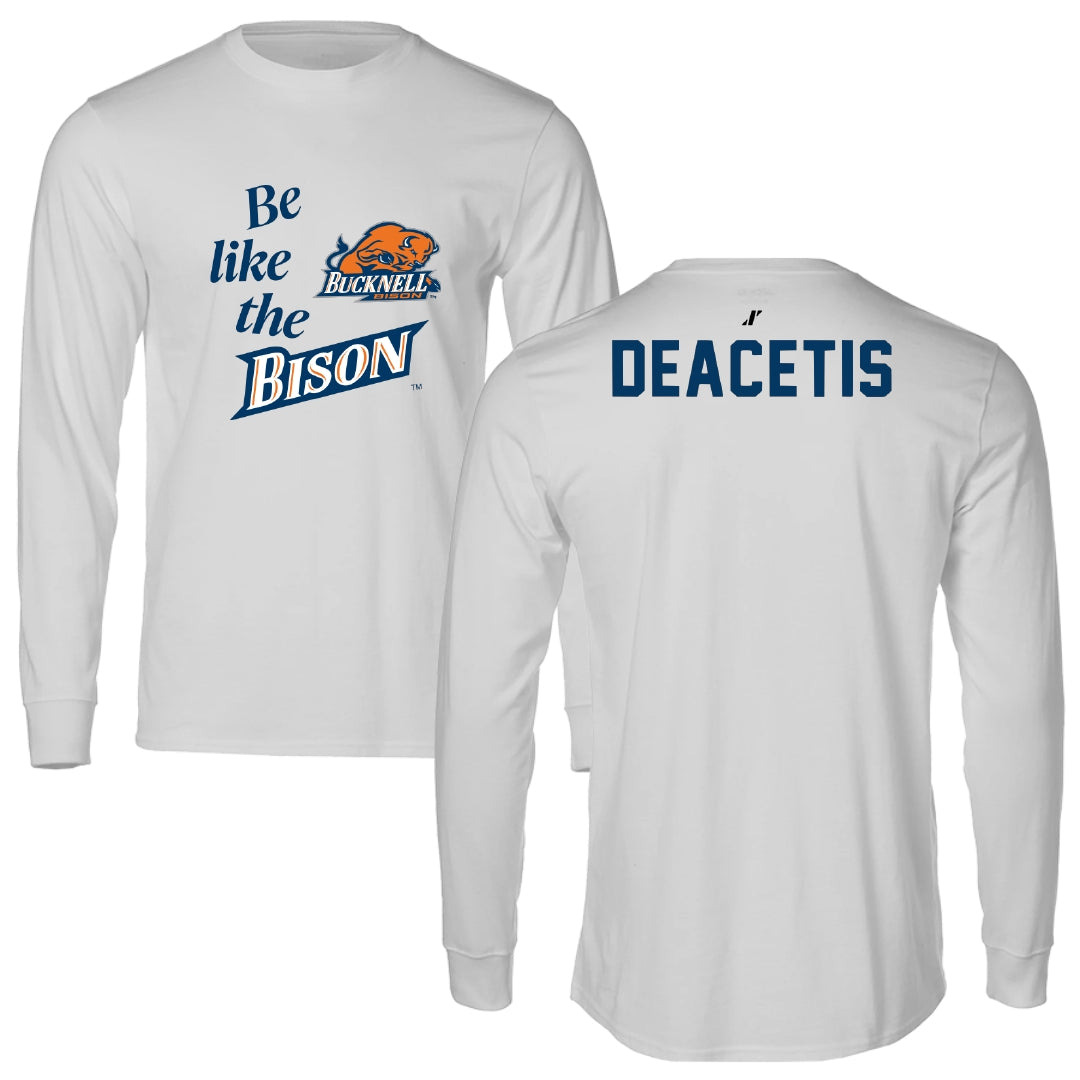 Bucknell University Wrestling Light Gray Be Like Us Performance Long Sleeve - Logan Deacetis