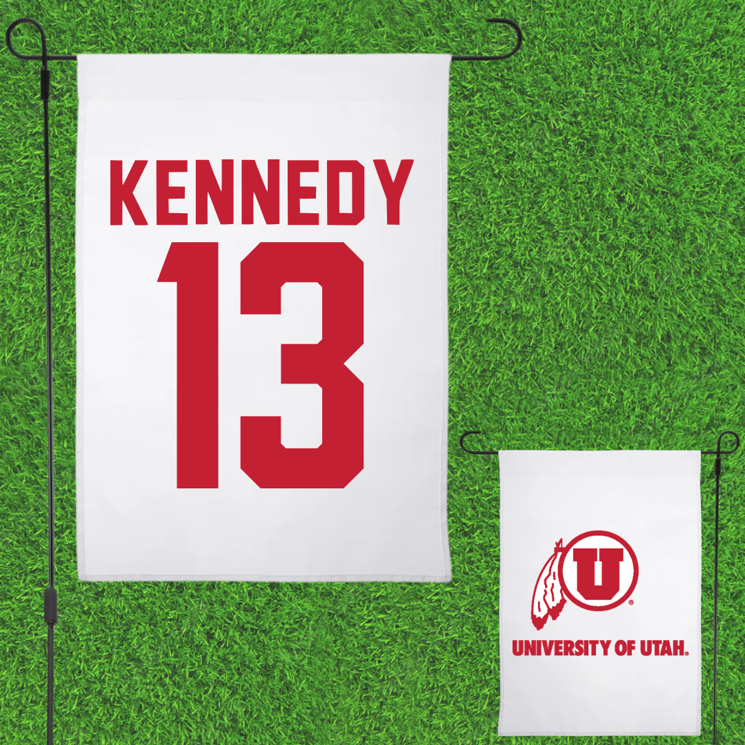 University of Utah Football White Garden Flag - #13 Chase Kennedy