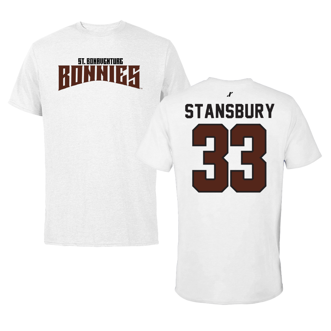 St. Bonaventure University Soccer White Classic Performance Tee - #33 Kendall Stansbury