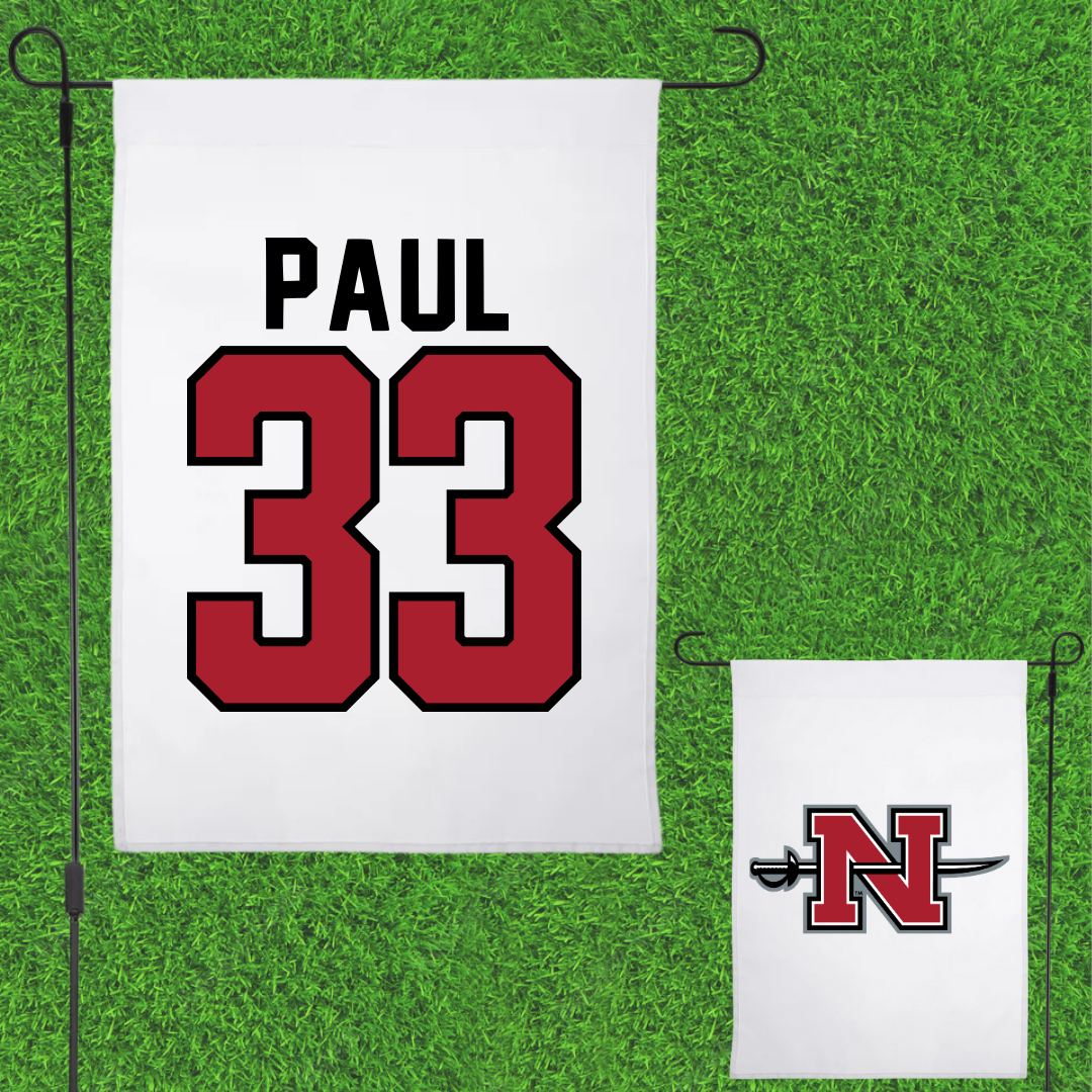 Nicholls State University Football White Garden Flag - #33 Kyler Paul