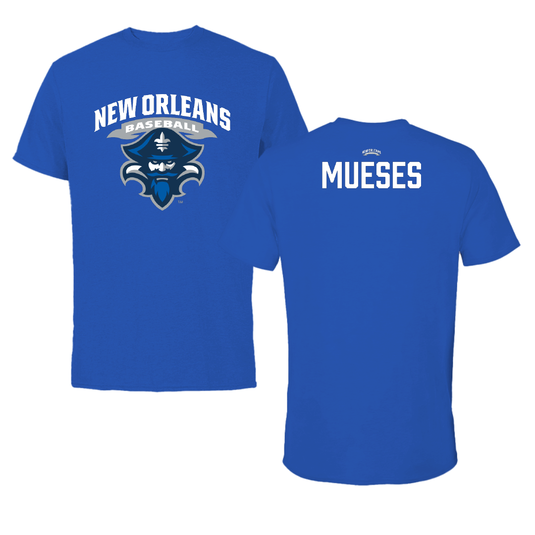 University of New Orleans Baseball Blue Tee - Marco Mueses