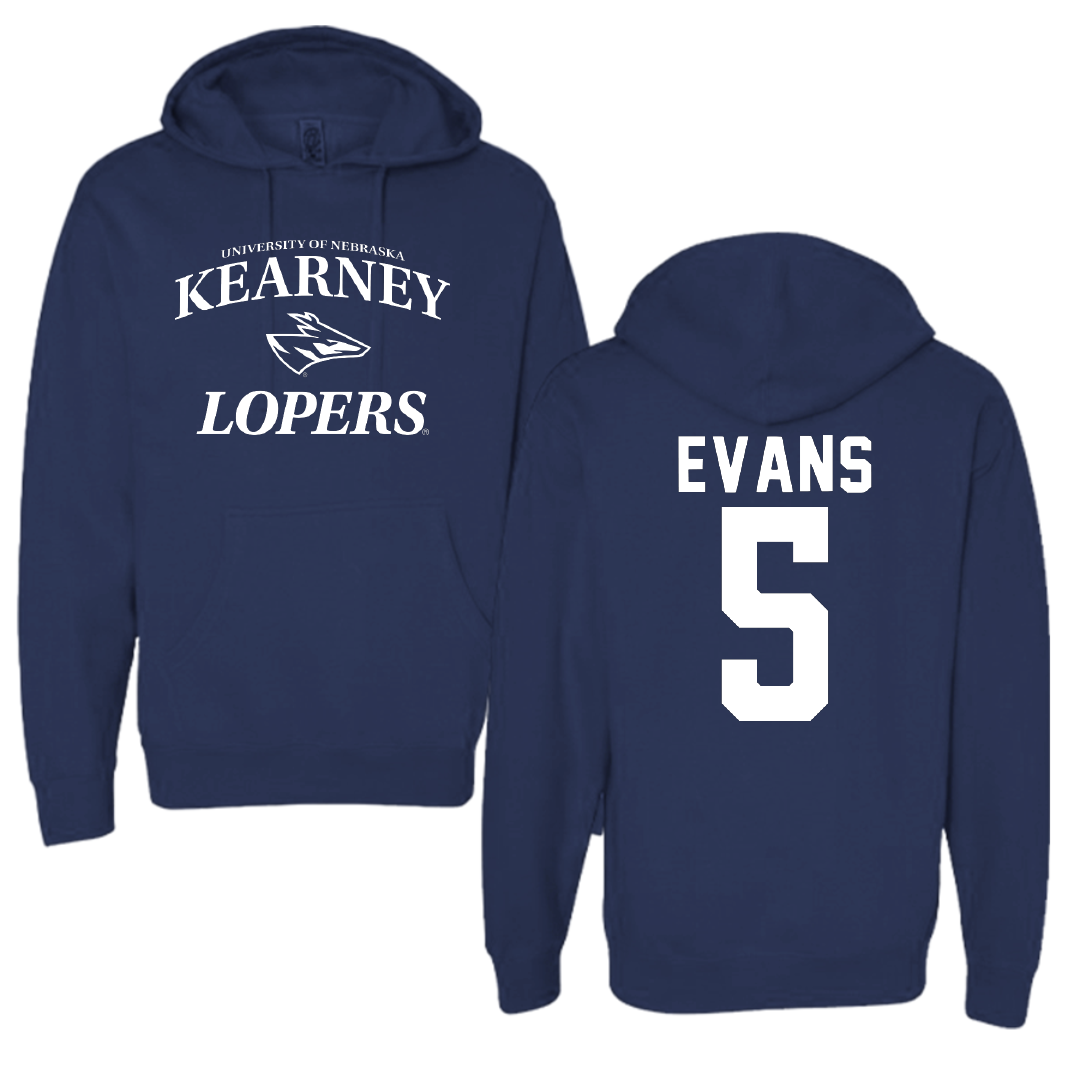 University of Nebraska at Kearney Basketball Navy General Hoodie - #5 Sean Evans