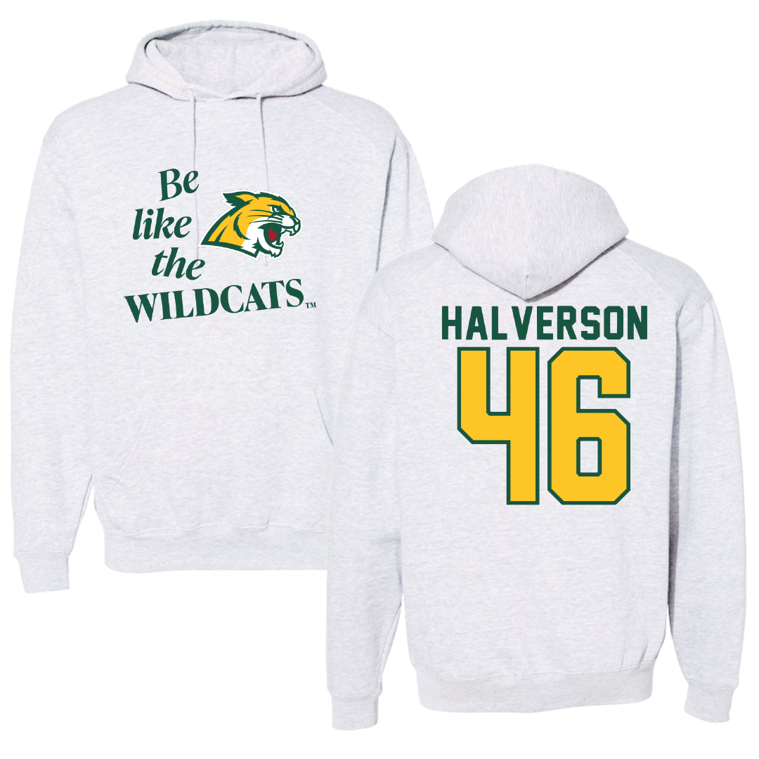 Northern Michigan University Football Light Gray Be Like Us Hoodie - #46 Owen Halverson