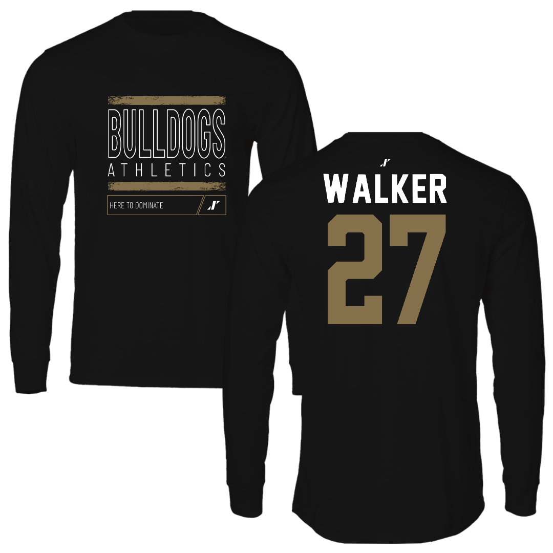 Bryant University Football Black Dominate Long Sleeve - #27 Dedric Walker