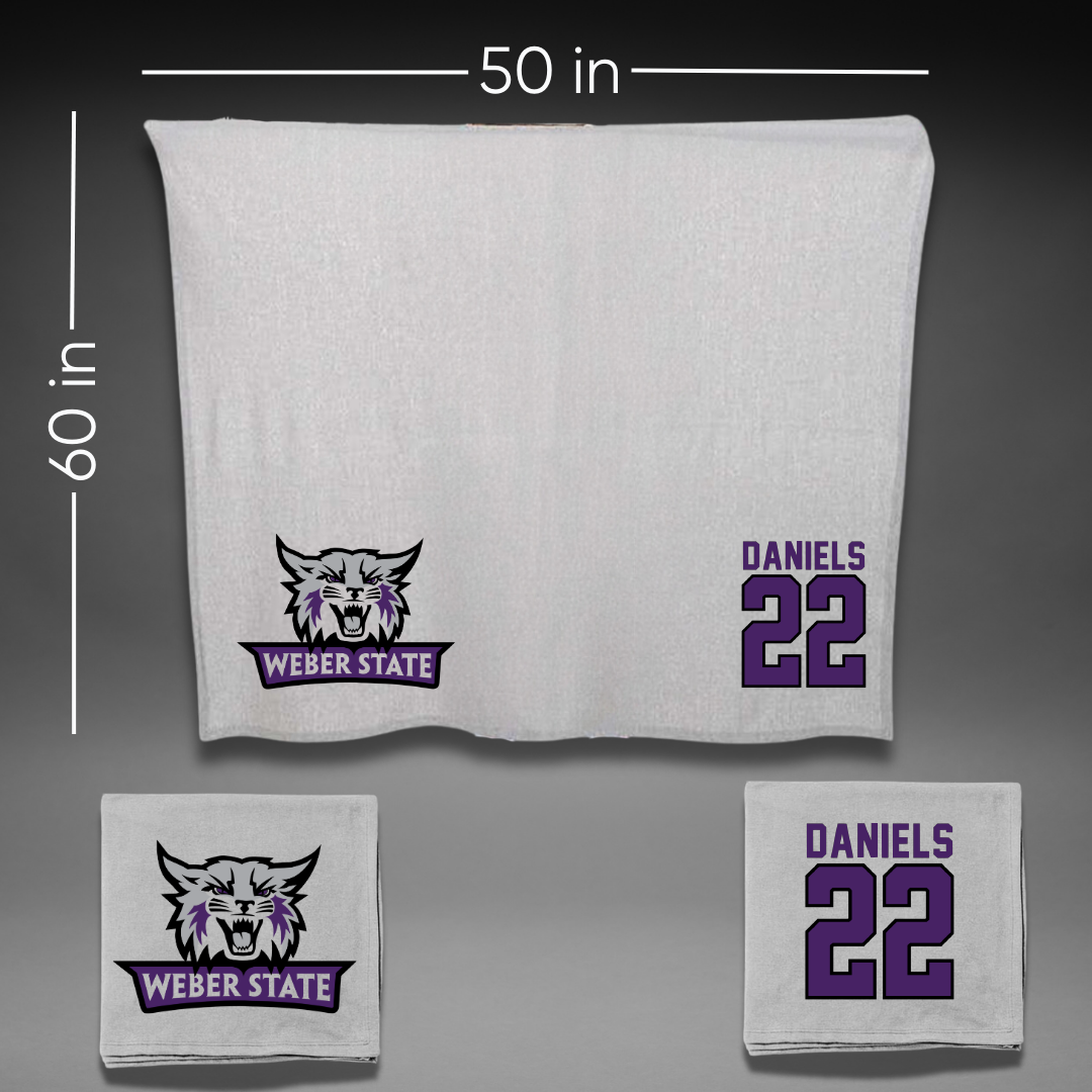 Weber State University Football Gray Blanket - #22 Ishaan Daniels