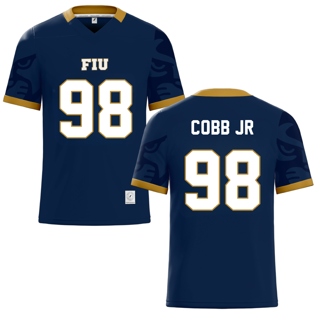 Florida International University Blue Football Jersey - #98 Antoine Cobb Jr