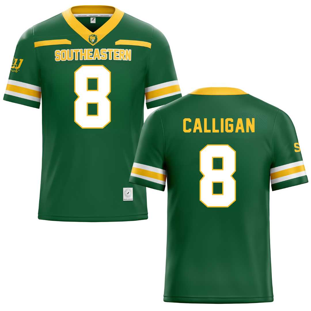 Southeastern Louisiana University Green Football Jersey - #8 Keydrain Calligan