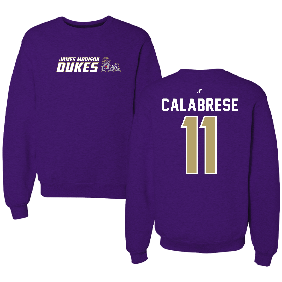 James Madison University Baseball Purple General Crewneck - #11 Coleman Calabrese