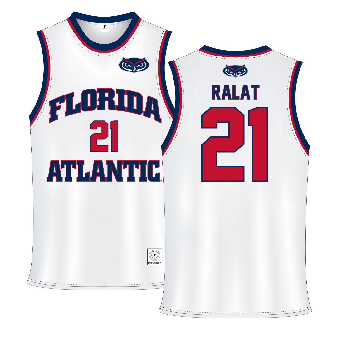 Florida Atlantic University White Basketball Jersey - #21 Alejandro Ralat
