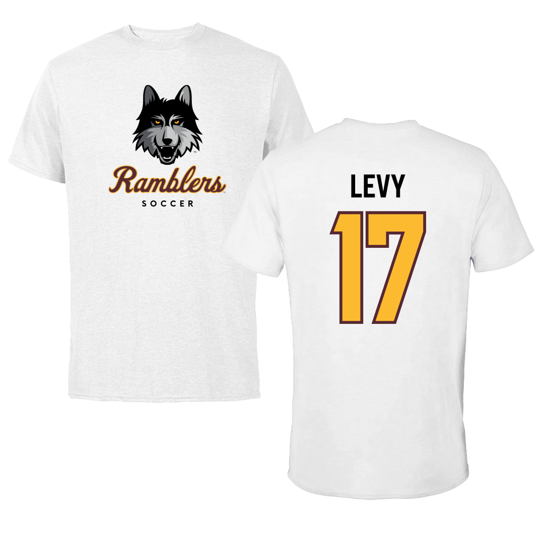 Loyola University-Chicago Soccer White Ramblers Performance Tee - #17 Dylan Levy