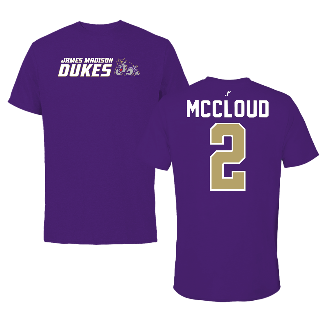 James Madison University Football Purple General Tee - #2 Jordan McCloud