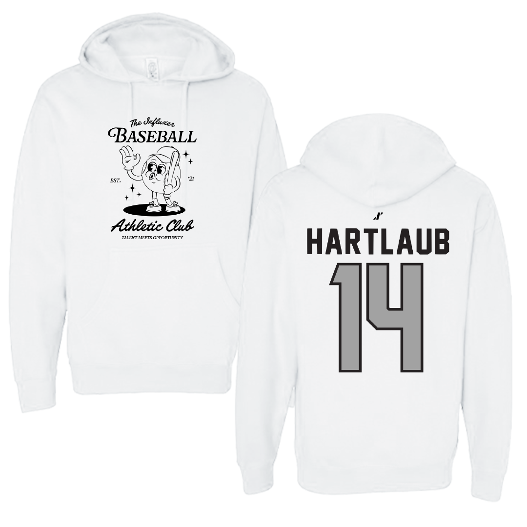 Baseball White Influxer Athletic Club Hoodie - #14 Jacob Hartlaub