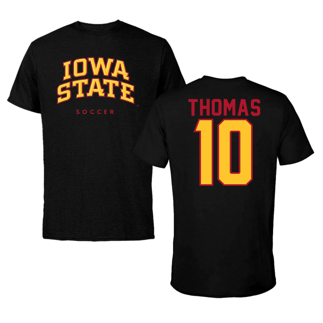 Iowa State University Soccer Black Performance Tee - #10 Sophia Thomas