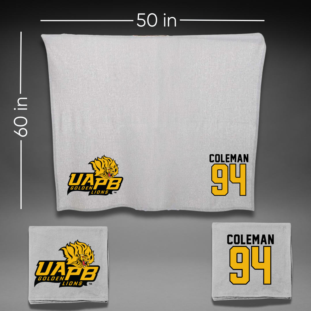 University of Arkansas-Pine Bluff Football Gray Blanket - #94 Cameron Coleman