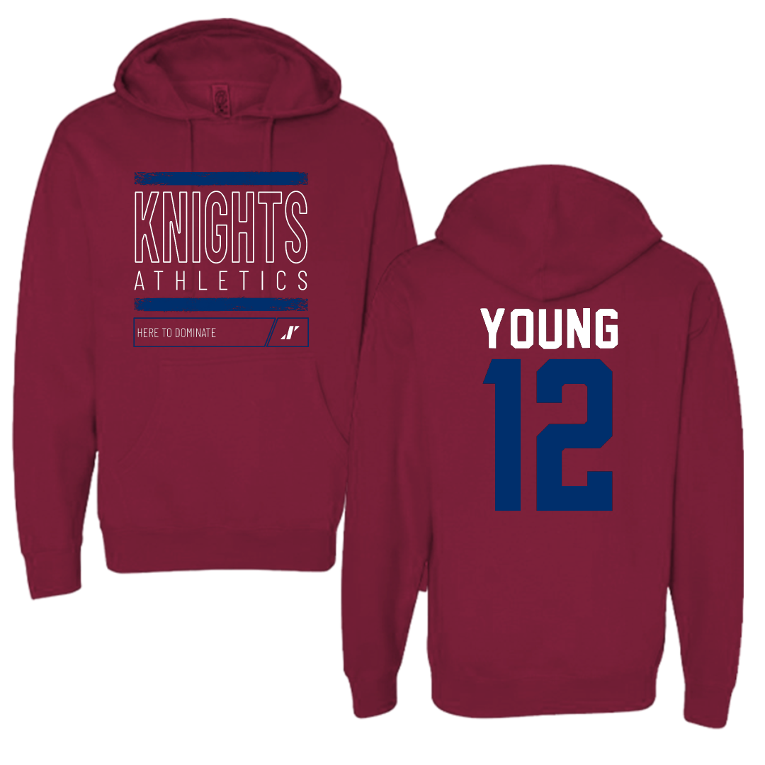 Fairleigh Dickinson University-Metropolitan Campus Volleyball Maroon Dominate Hoodie - #12 Ethan Young
